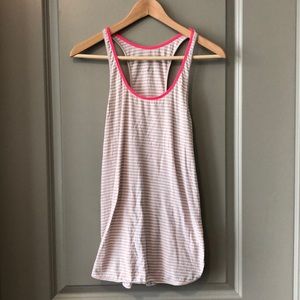 Like new Lululemon pink and white stripe tank